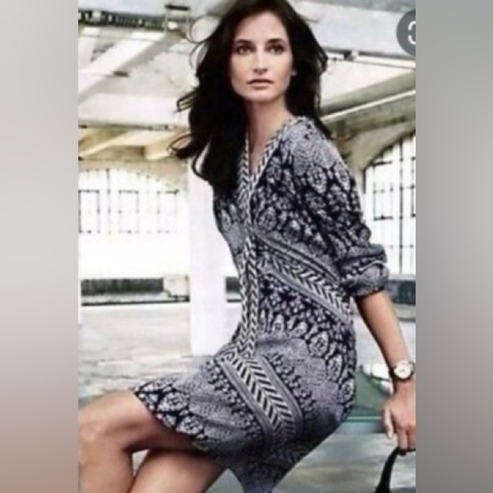 Tory Burch Bourdelle Silk Tunic Dress Size 12 Long Sleeved